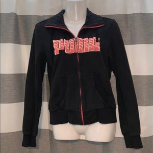 Black Puma Zip Up Sweatshirt Small